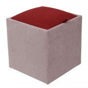Taburet Box stofa - roz K19/rosu K4